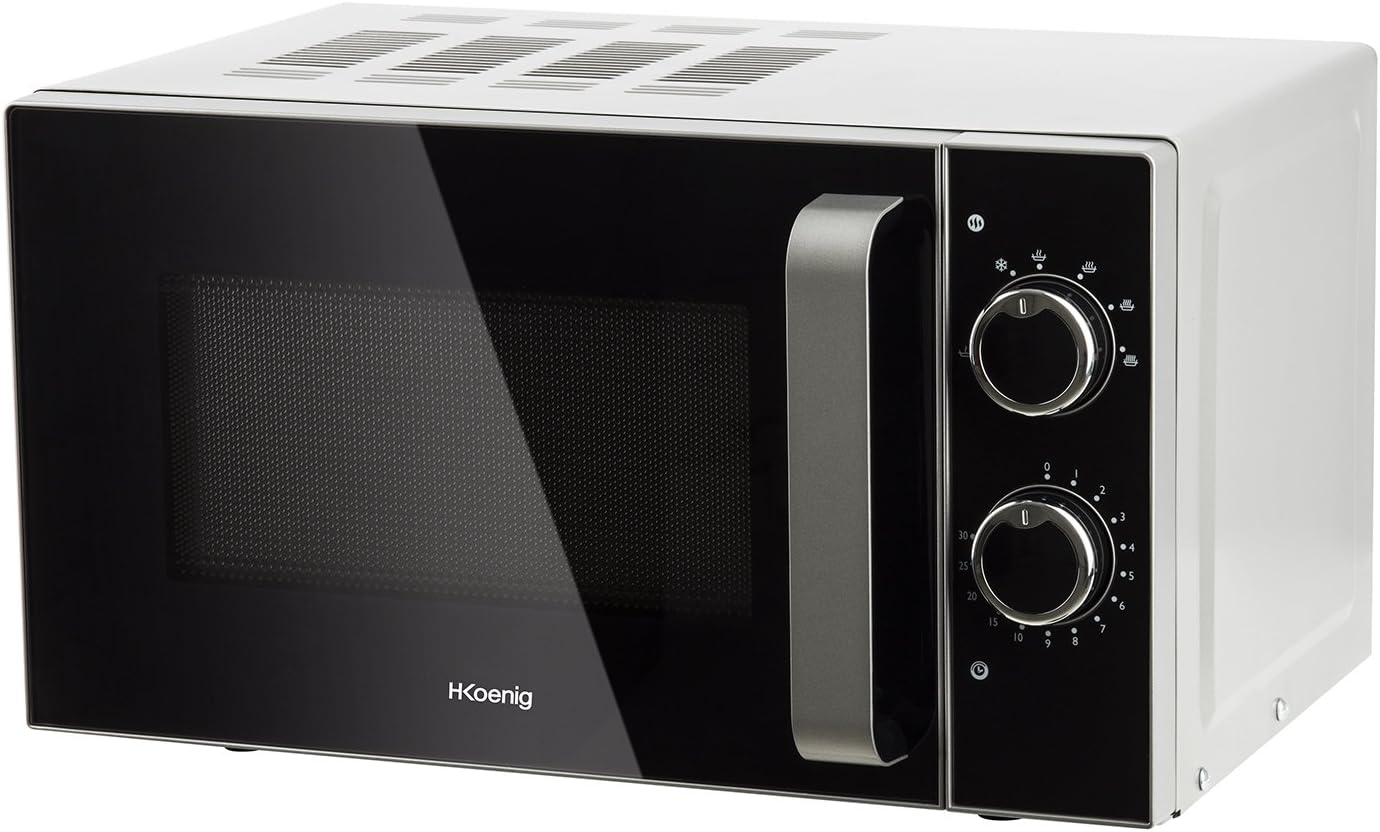 H.Koenig Compact Design Microwave 20L VIO4, Powerful 700W, Turntable 24.5 cm, Multifunction 5 Heating Levels and Defrost Function, Timer up to 30 min, Fast, Worktop