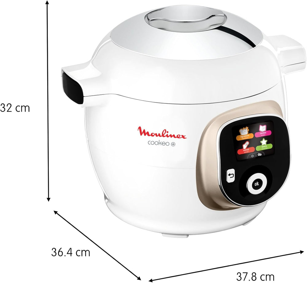 Moulinex Cookeo Mini Smart High Pressure Multicooker, 3L, 2 People, 150 Built-in Recipes, Unattended Cooking, Step-by-Step Guide, Compact, Moulinex App CE880410