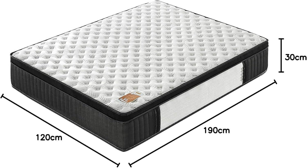 sensoreve November- Matelas Elekctra 140x190cm- Épaisseur 30cm- Hybride: Ressorts ensachés+Mousse Mémoire de Forme - Soutien Tonique & indépendance de Couchage-Label SANITIZED(Anti bactérien/acarien)