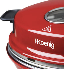 H.Koenig Four à Pizza électrique Professionnel Portable NAPL350, Multifonction, Tartes et Quiches, Grand Plateau en Pierre Céramique, Température 0 à 400°C, Minuterie, Roulette et Pelle en bois