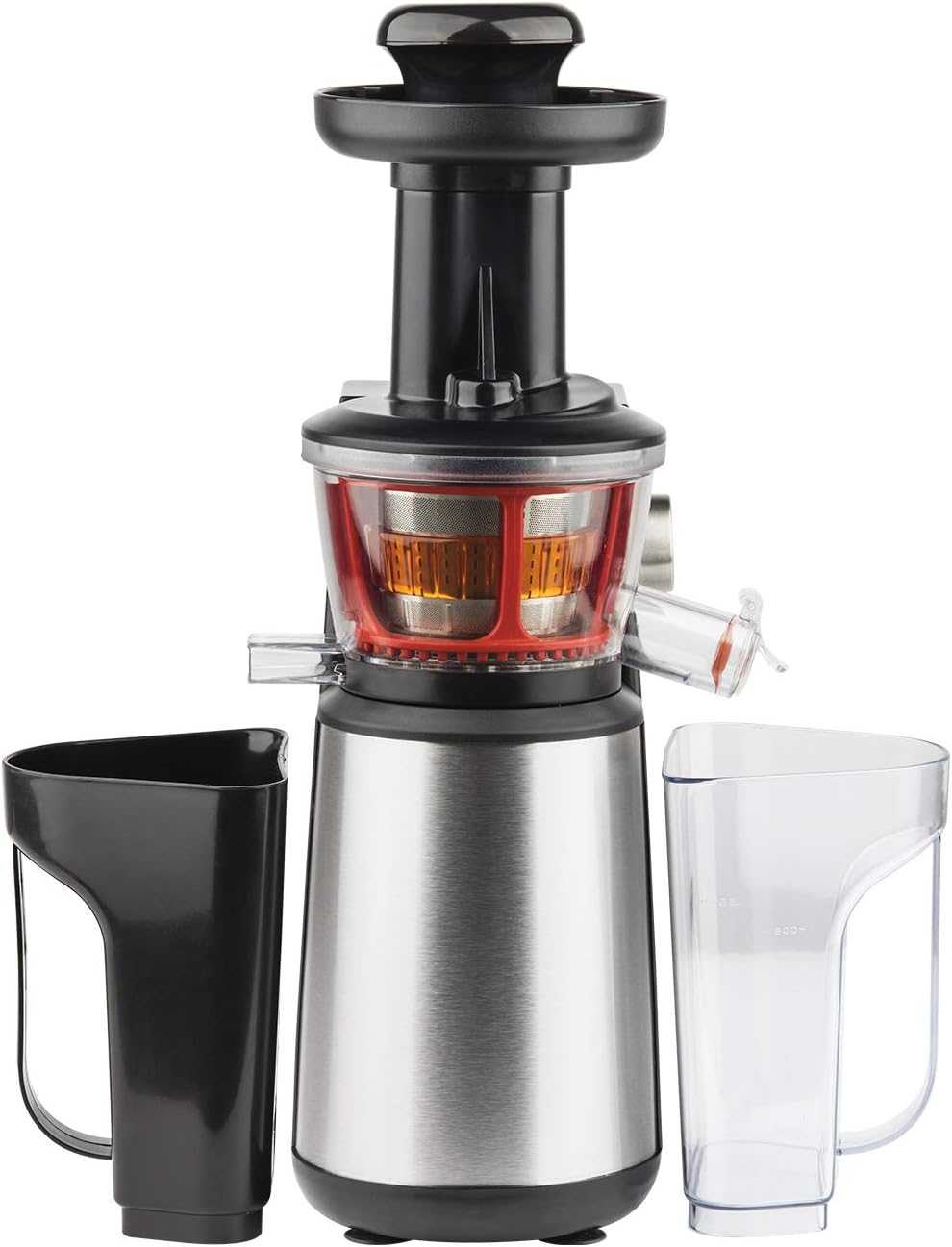 H.Koenig GSX12 Vertical Juice Extractor Stainless Steel Black, Fruit and Vegetable Juice, BPA Free, 82 mm Wide Mouth, Soft Pressure, 1 Litre, 400 W
