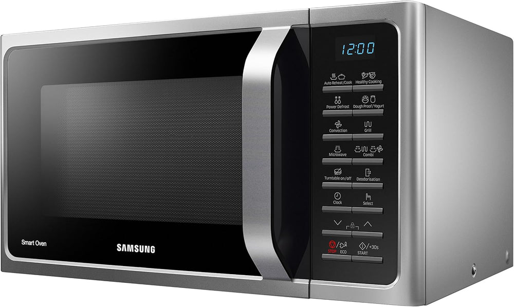 Samsung MC28H5015CS Micro-ondes Combiné, SmartOven, 900 W, Grill 1500 W, 28 L, 51,7 x 31 x 47,6 cm, Argent