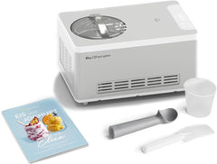Elisa 2.0L Ice Cream Maker and Yogurt Maker with 180W Self-Cooling Compressor, Stainless Steel Ice Cream Maker with Cooling and Heating Function, Recipe Booklet Included