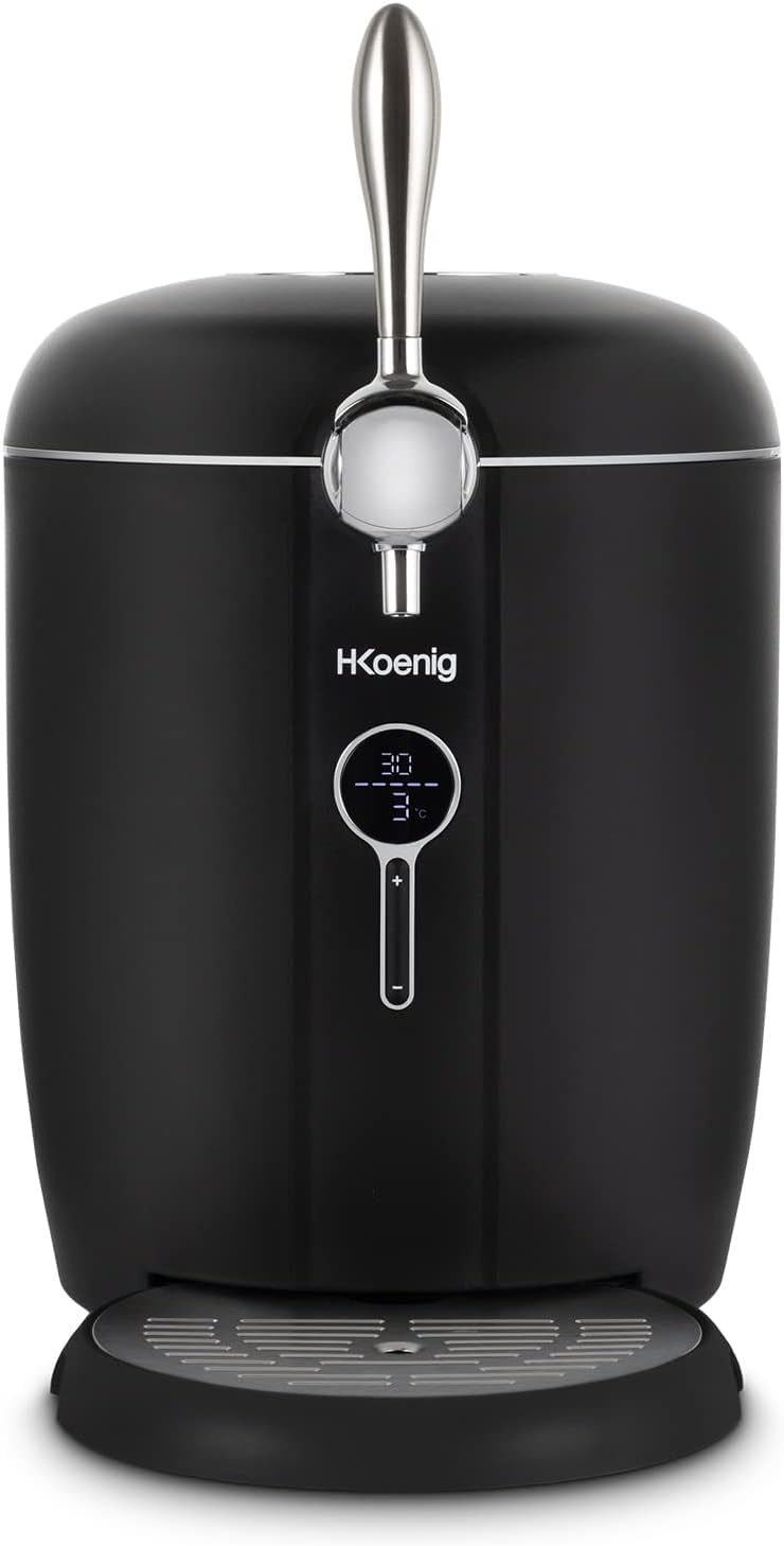 H.Koenig Tireuse à Bière compatible tous Fûts Universels Pressurisés de 5L Inox BW1778, Machine, Pompe, Pression domestique, Professionnelle, Universelle, Refroidissement intégré 4°C
