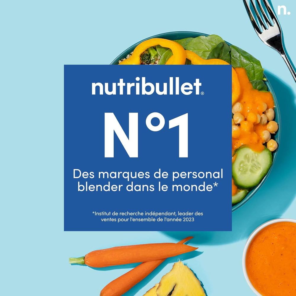 Nutribullet Pro 1200, Blender électrique, Broyeur, Smoothie Blender, Blender multifonctions, puissance 1200w, verres 700ml et 900ml, noir, NB120MB