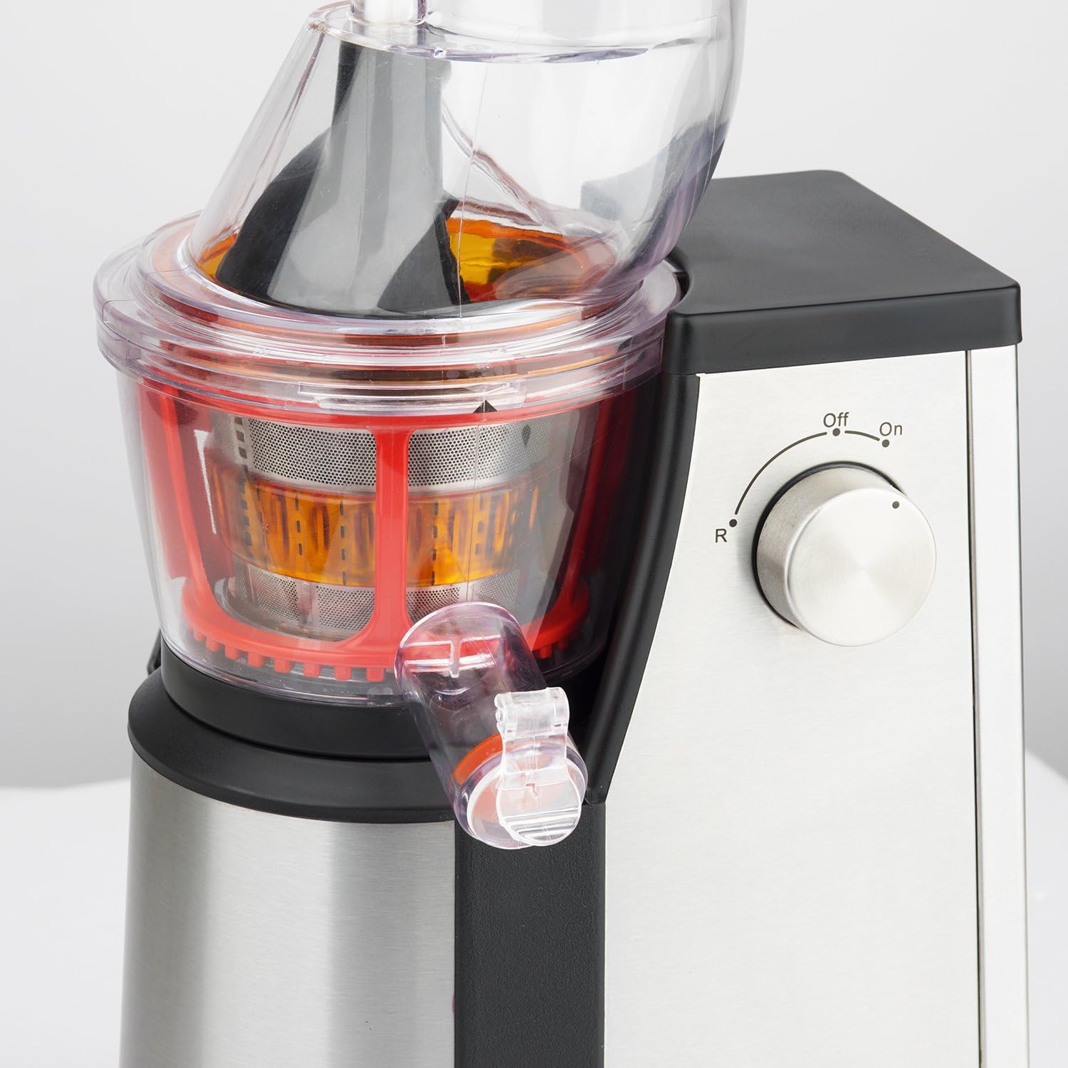 H.Koenig GSX12 Vertical Juice Extractor Stainless Steel Black, Fruit and Vegetable Juice, BPA Free, 82 mm Wide Mouth, Soft Pressure, 1 Litre, 400 W