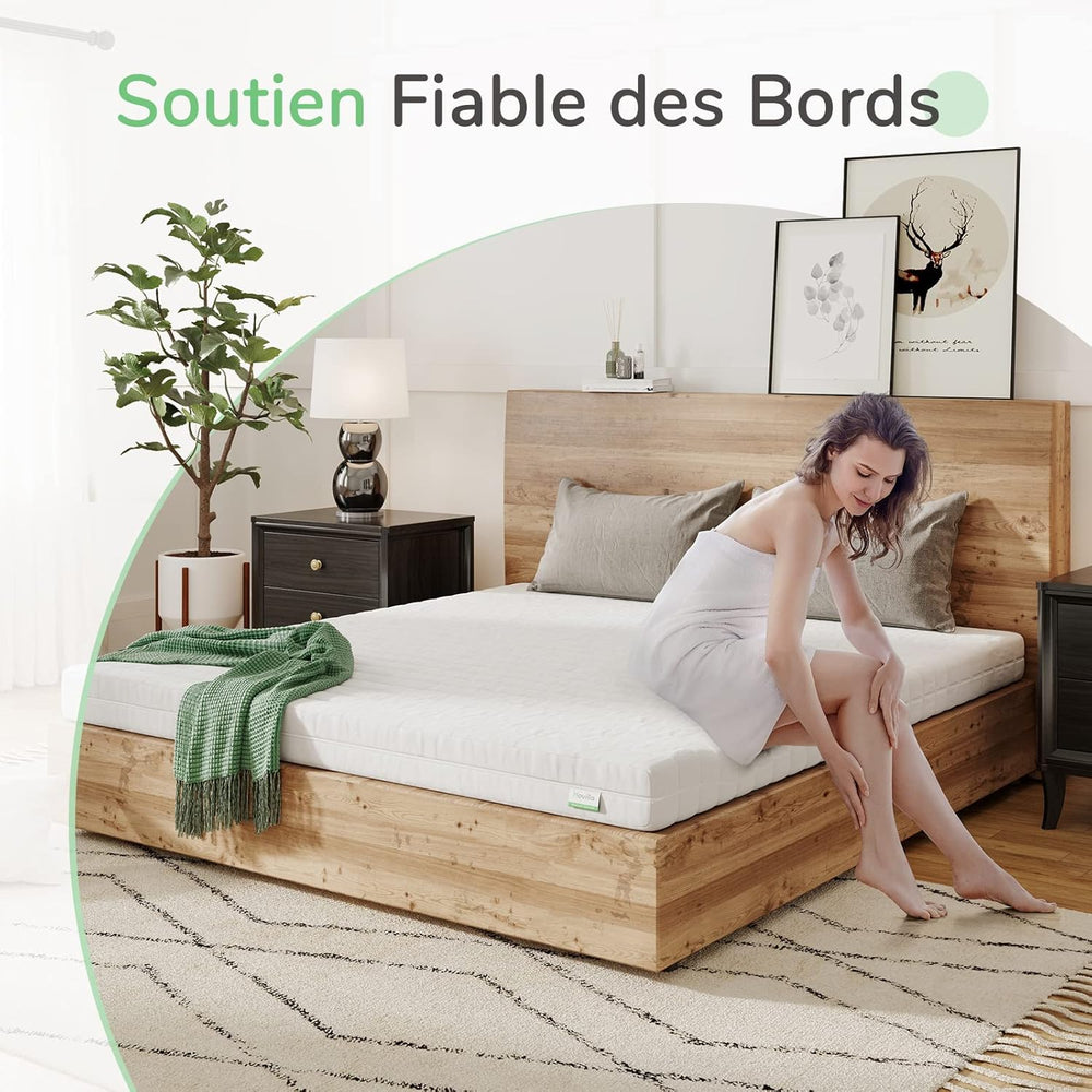 Novilla Matelas en Mousse 140x190, Matelas Amovible à 7 Zones de Confort, Réversible Été/Hiver, Respirable, Hauteur 18 cm