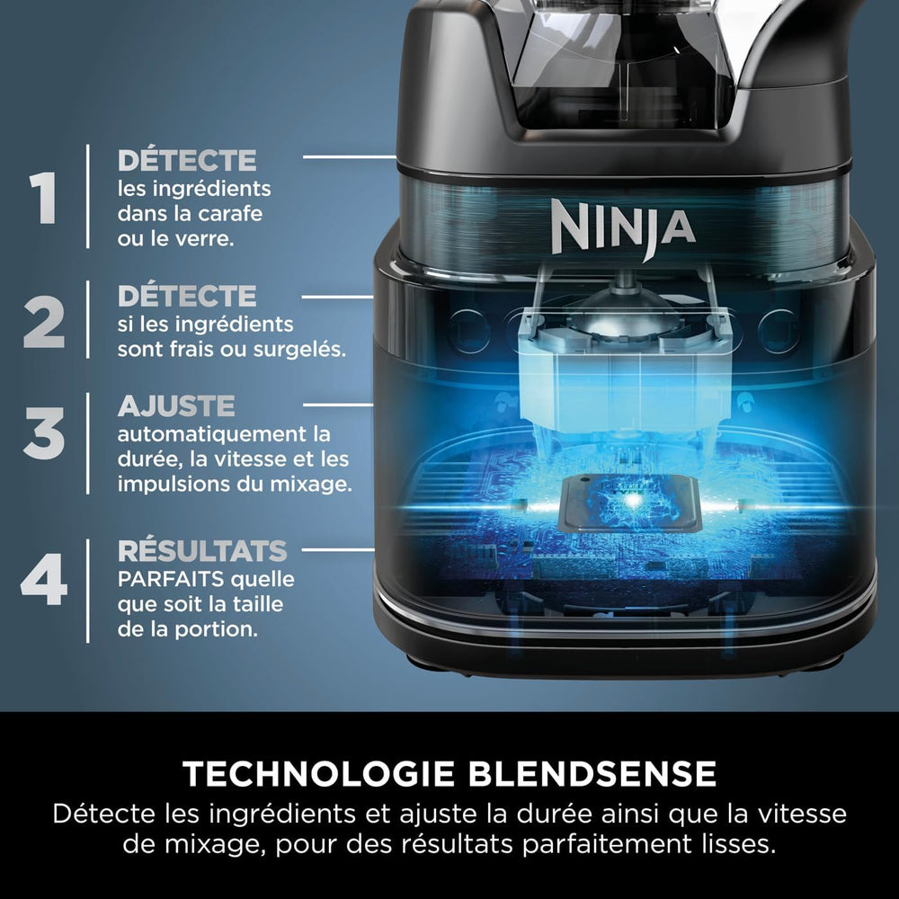 Ninja Detect Power Blender Pro & Single Serve 2-in-1, 1200W Blender with 2L Container, 2 Individual Cups, Blender for Smoothies and Iced Drinks, Vegetable Chopping, Black, TB301EU