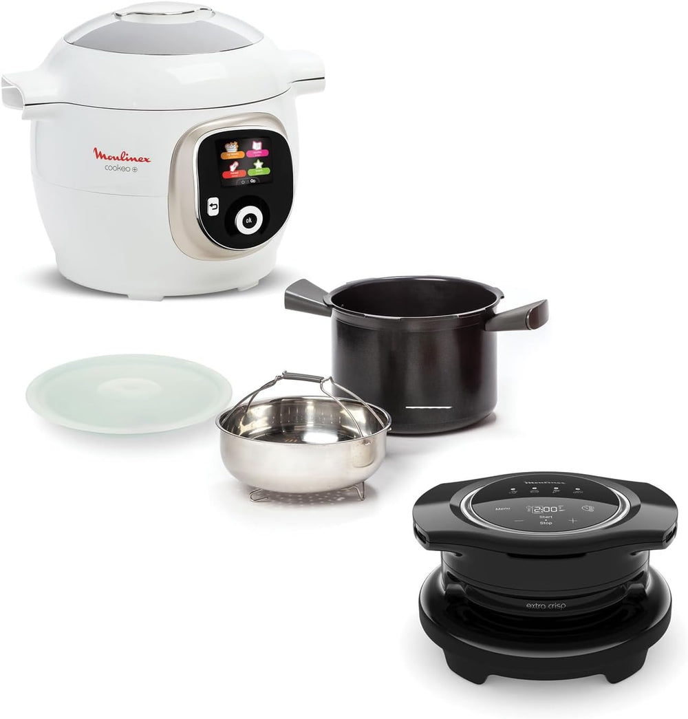 Moulinex Cookeo Mini Smart High Pressure Multicooker, 3L, 2 People, 150 Built-in Recipes, Unattended Cooking, Step-by-Step Guide, Compact, Moulinex App CE880410