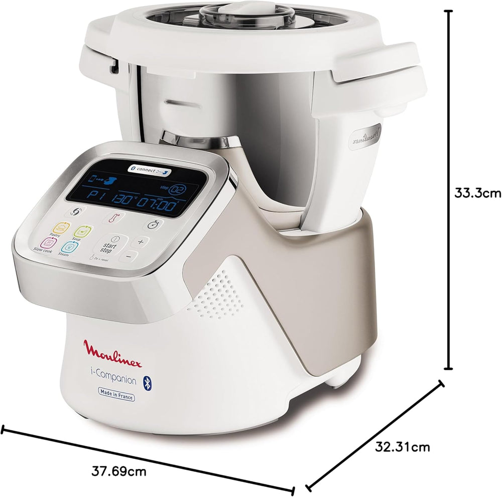 Moulinex i-Companion XL Edition Pâtisserie, 1550 W, Recettes illimitées, Température entre 30° et 150°, Capacité utile 3 L (10 pers), 12 accessoires dont 6 de pâtisserie, Fabriqué en France HF90E700