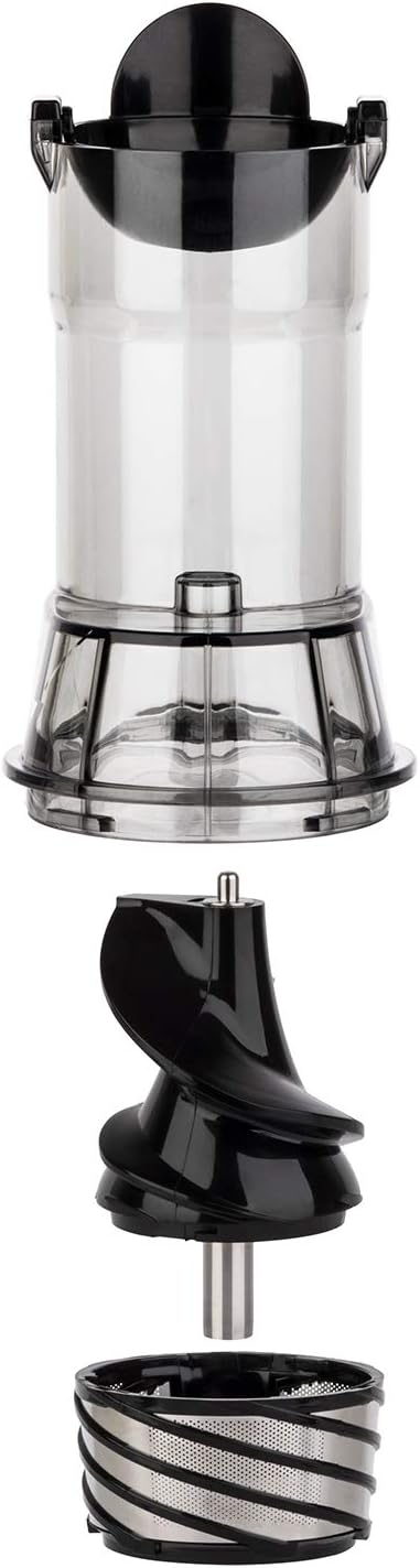 Extracteur de Jus de Fruits et Légumes vertical GSX24 H.Koenig Centrifugeuse Vitamin + sans BPA - 82 mm Large Bouche - 3 tamis pour jus fin ou épais et sorbet - Pression douce - 50 tours 400 W