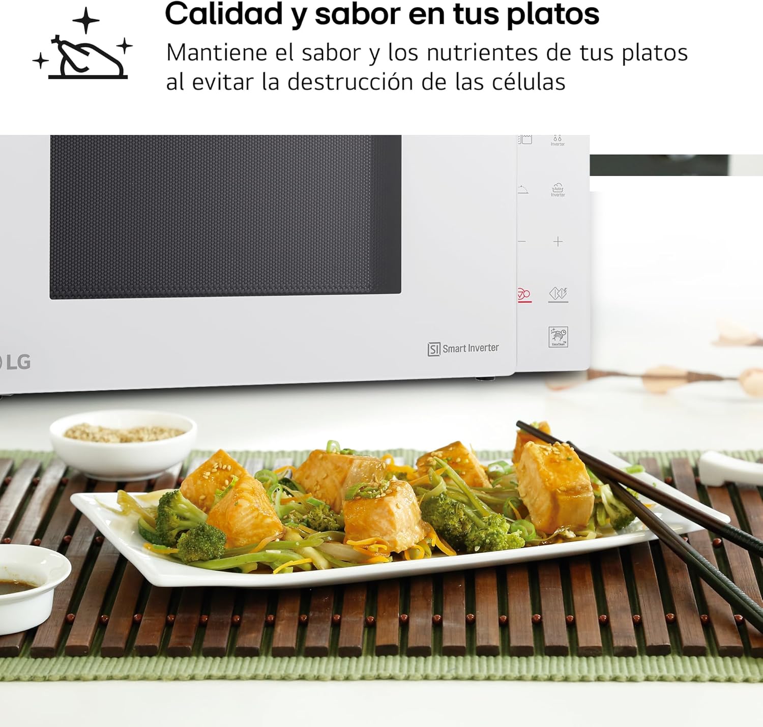 LG - Micro-ondes Grill Smart Inverter blanc